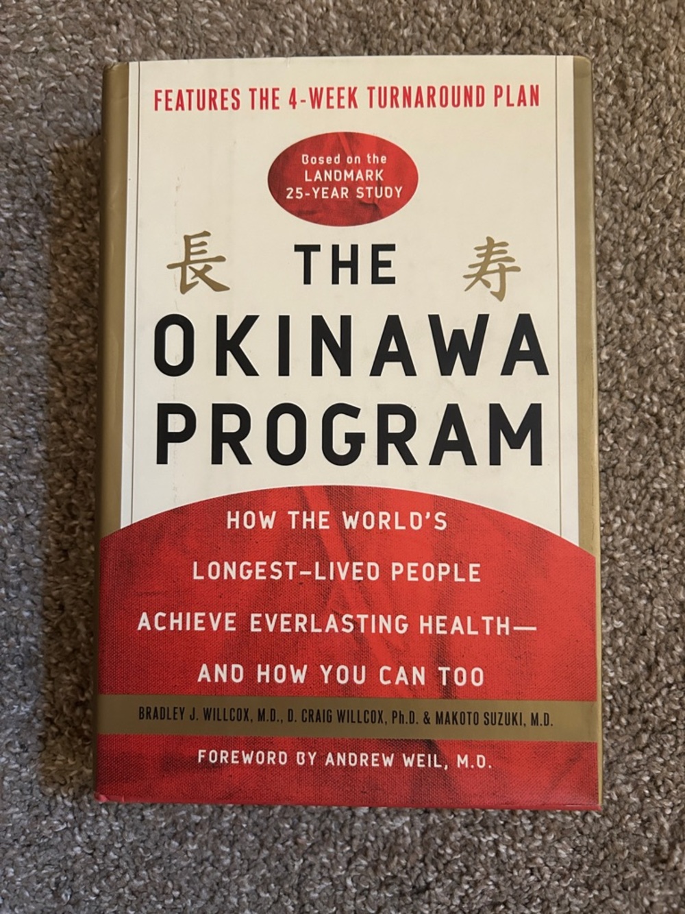The Okinawa Program Hardcover Book - Red, Cream, Gold Accents